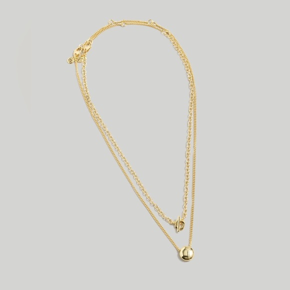Madewell Two-Pack Toggle Necklace Set in Gold NWT 48$ - Picture 4 of 5